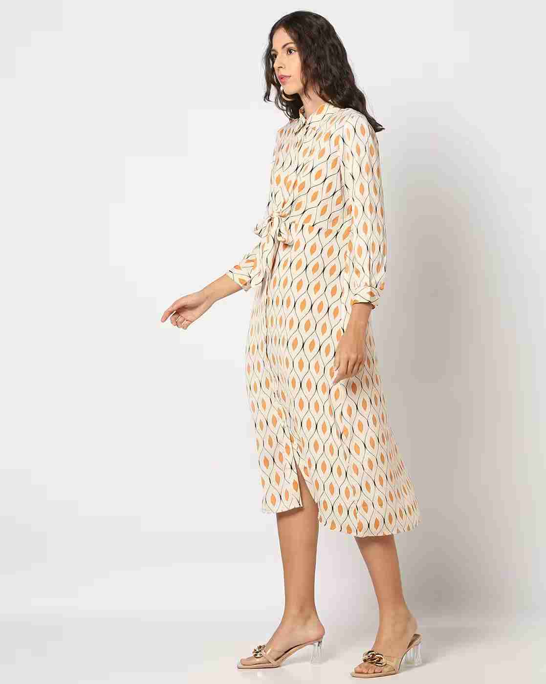 FIG | Women Geometric Print Shirt Dress|1