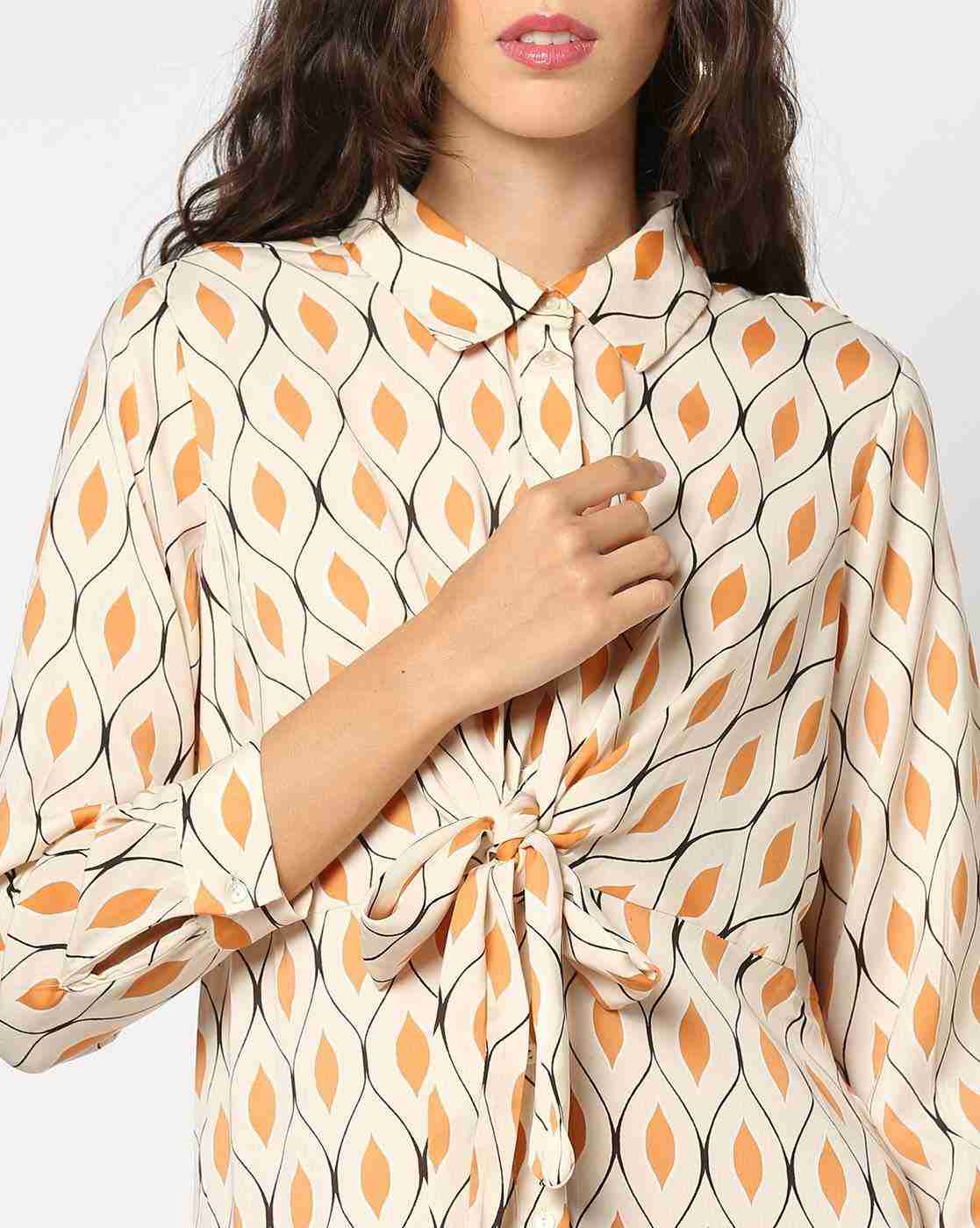FIG | Women Geometric Print Shirt Dress|3