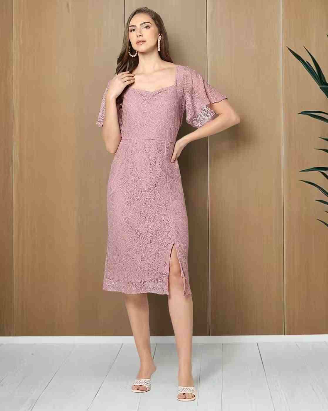 FIG | Women Lace A-Line Dress|0