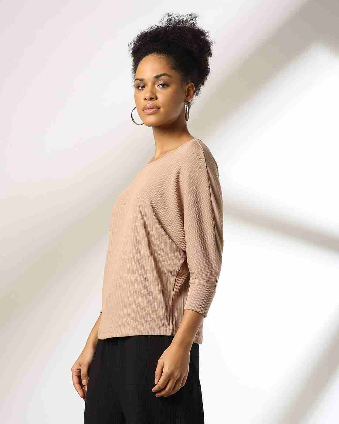 FIG | Women Ribbed Relaxed Fit Boat-Neck Sweatshirt|2