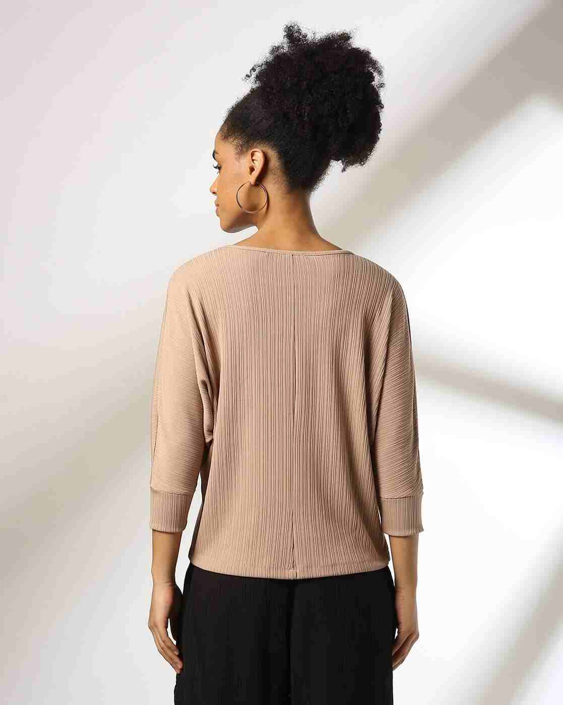 FIG | Women Ribbed Relaxed Fit Boat-Neck Sweatshirt|3