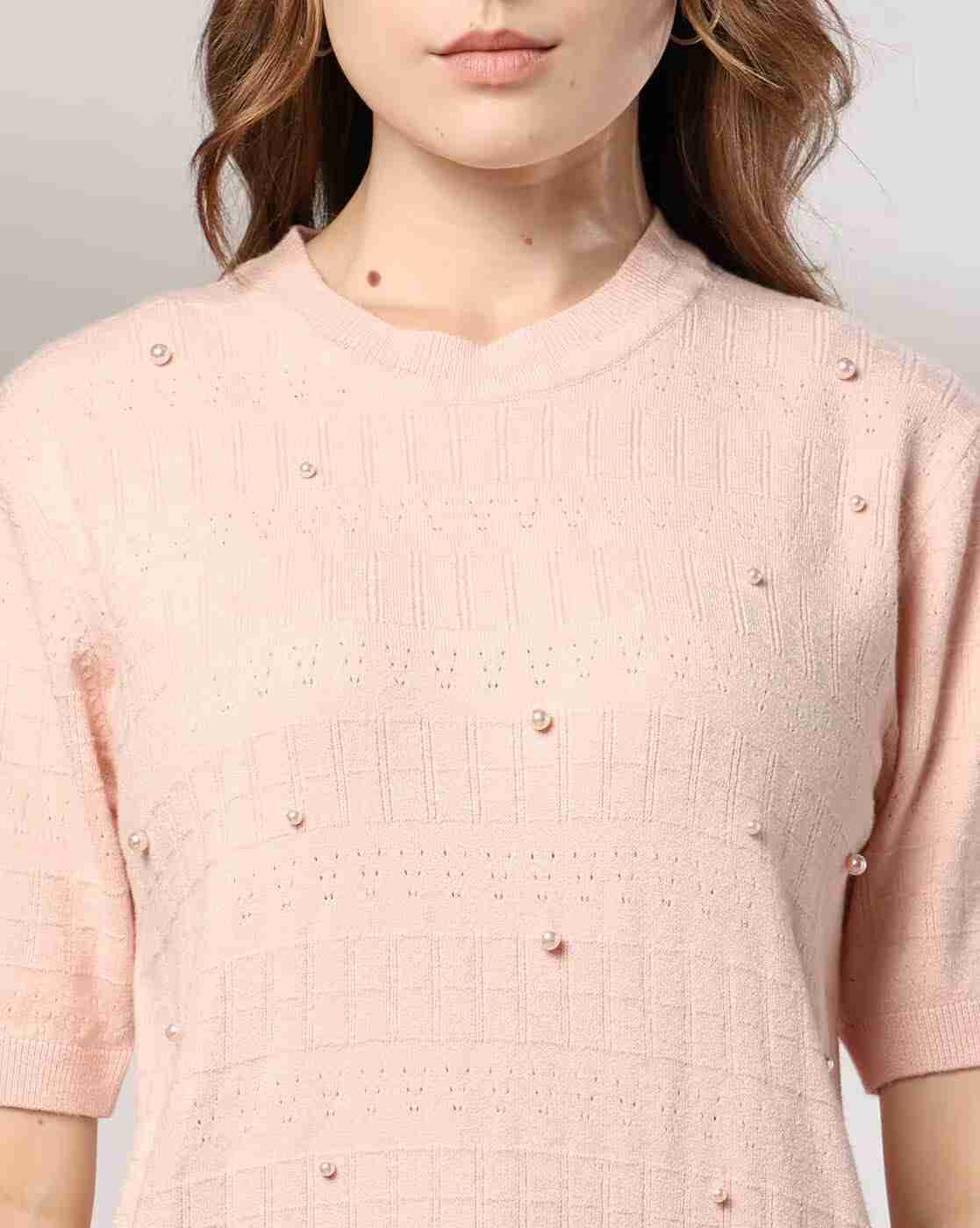 FIG | Women Quilted Regular Fit Crew-Neck T-Shirt|3