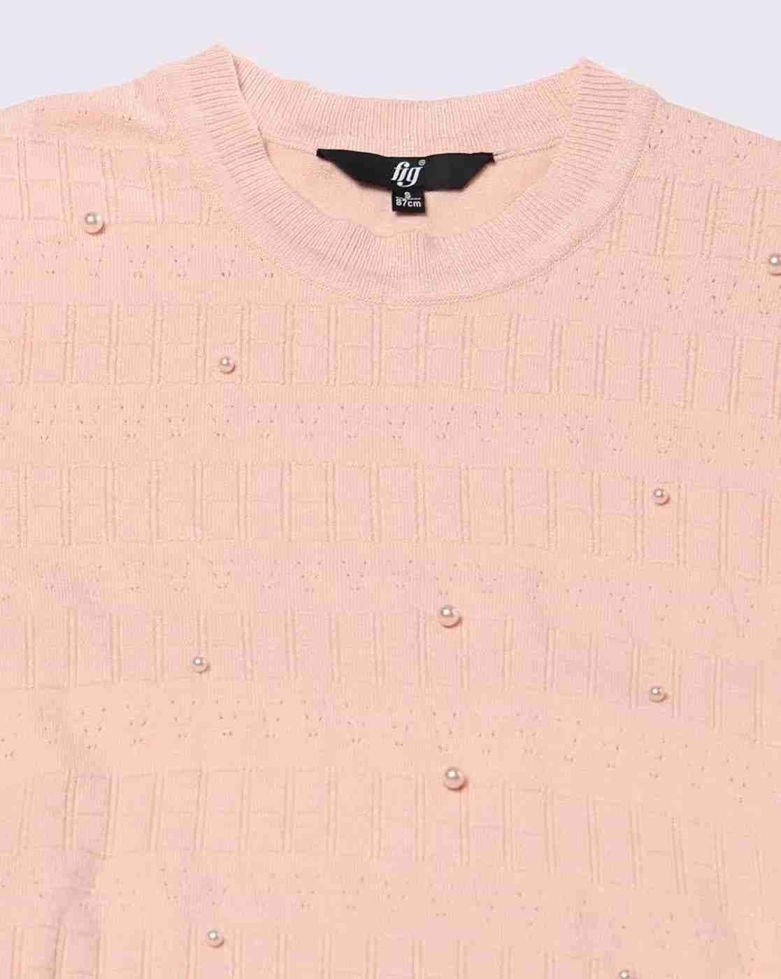 FIG | Women Quilted Regular Fit Crew-Neck T-Shirt|4