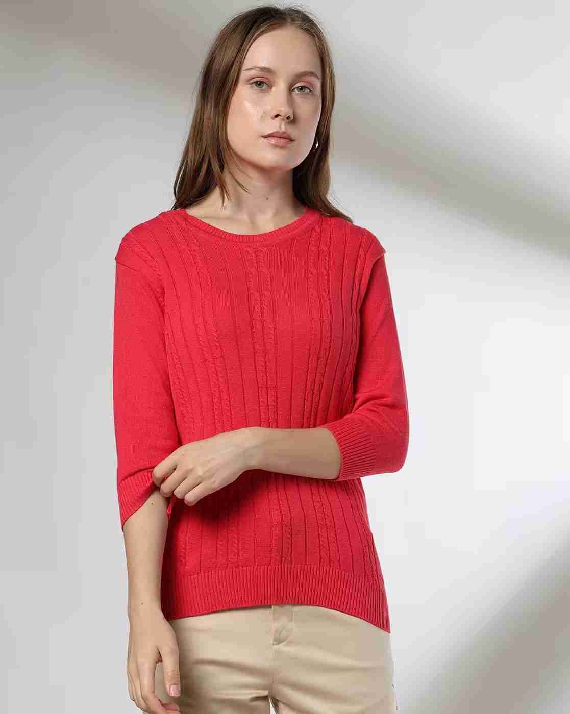 FIG | Women Ribbed Regular Fit Crew-Neck T-Shirt|3