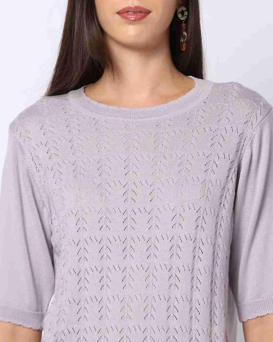 FIG | Women Ribbed Relaxed Fit Round-Neck Pullover|3