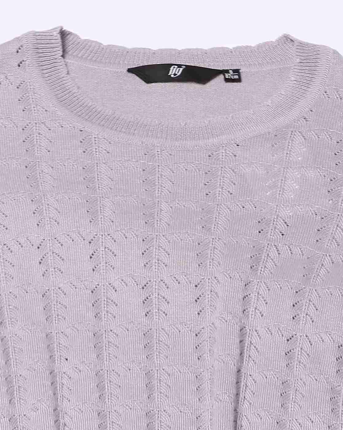FIG | Women Ribbed Relaxed Fit Round-Neck Pullover|4