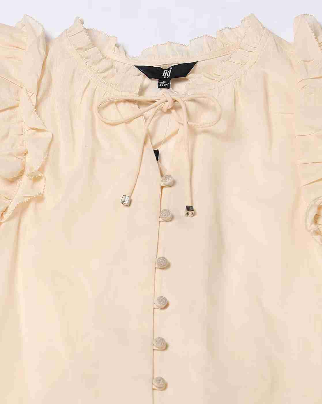 FIG | Women Ruffled Relaxed Fit Top with Camisole|5