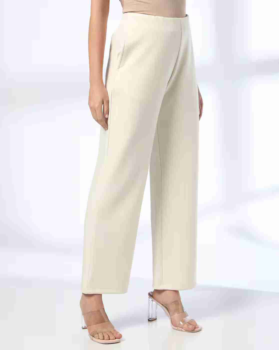FIG | Women Mid-Rise Pintuck Straight Fit Pants|1