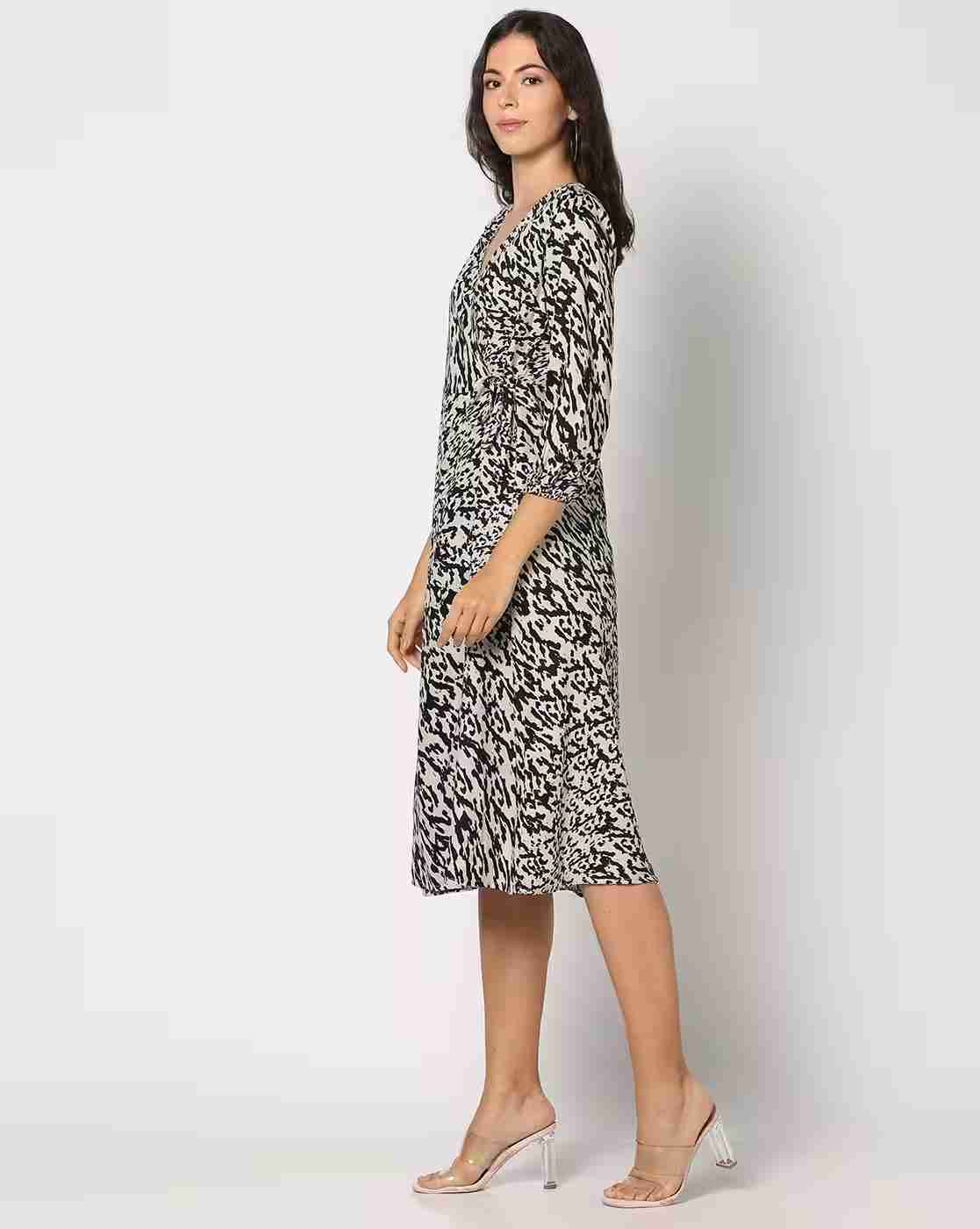 FIG | Women Animal Print Wrap Dress|1