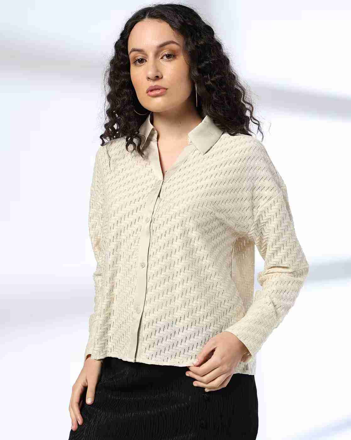 FIG | Women Knitted Relaxed Fit Shirt|0