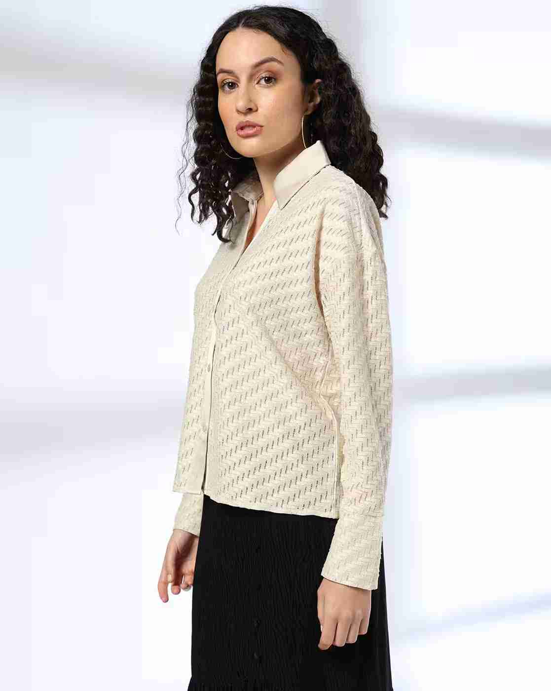 FIG | Women Knitted Relaxed Fit Shirt|1