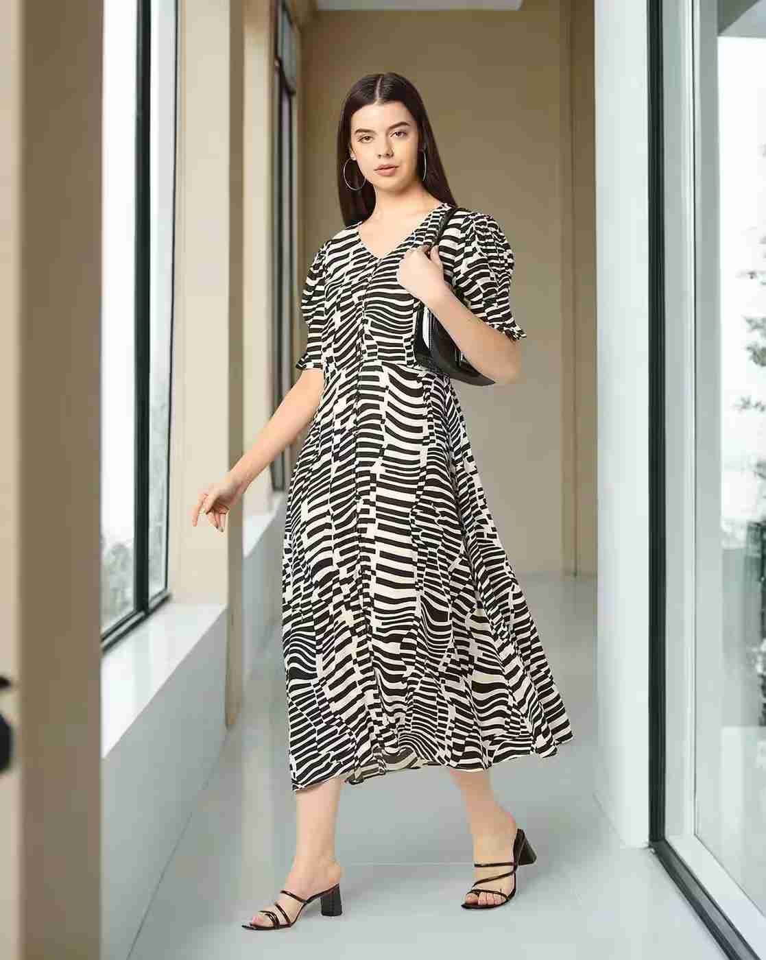 FIG | Women Printed Fit & Flared Dress|0