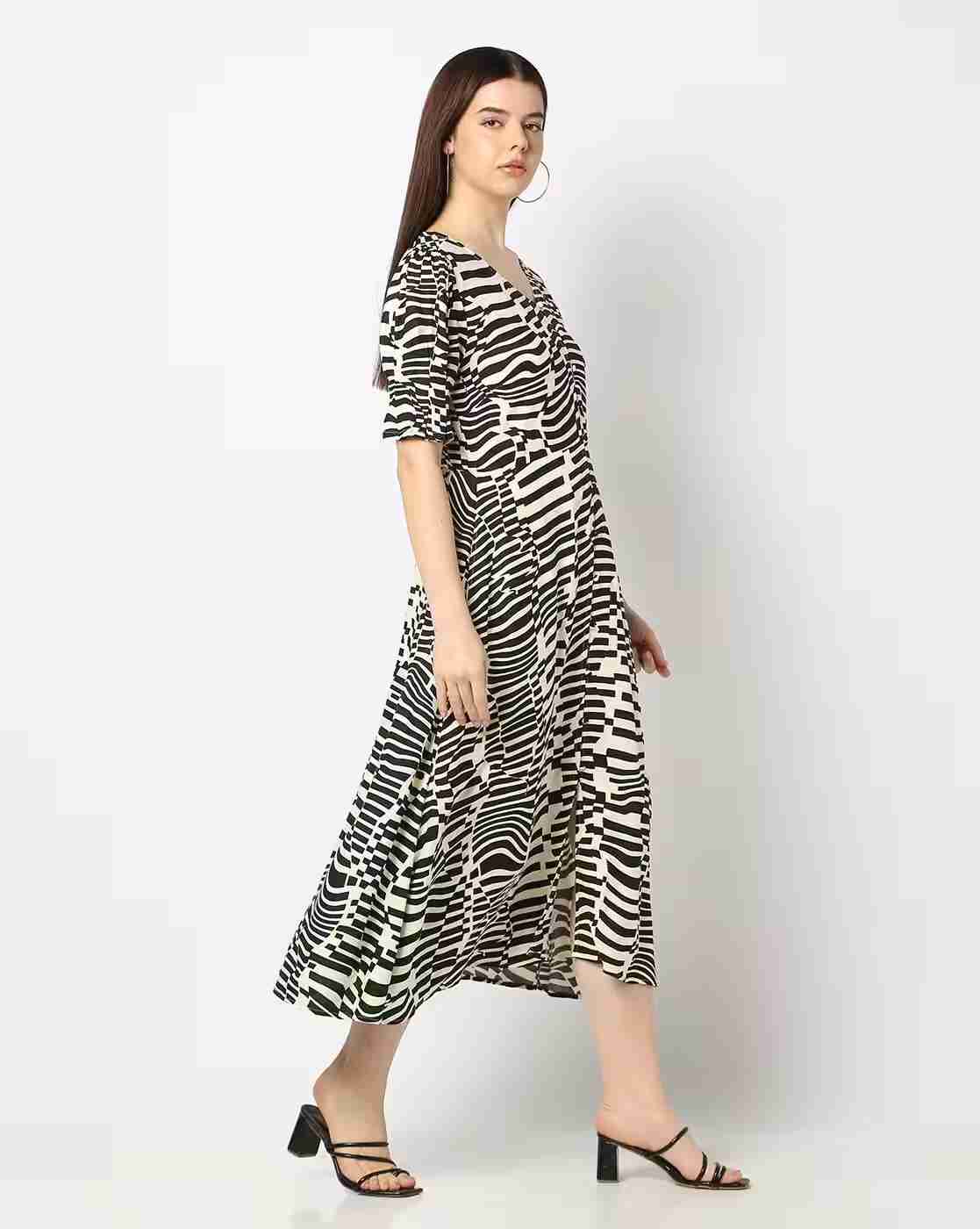 FIG | Women Printed Fit & Flared Dress|1