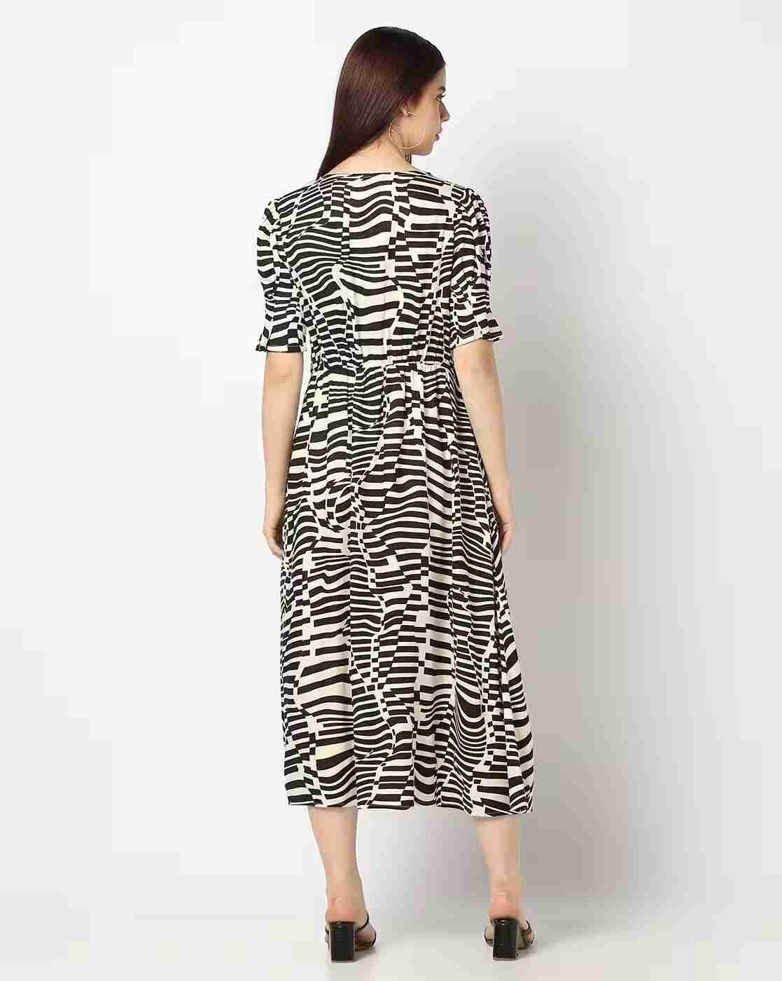 FIG | Women Printed Fit & Flared Dress|2