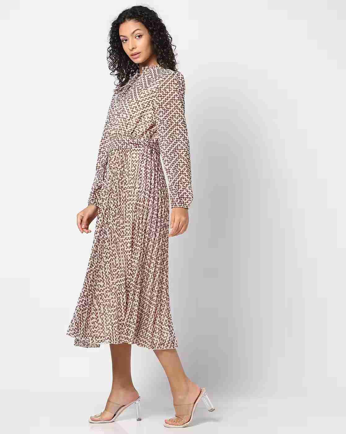 FIG | Women Geometric Print A-Line Dress|1