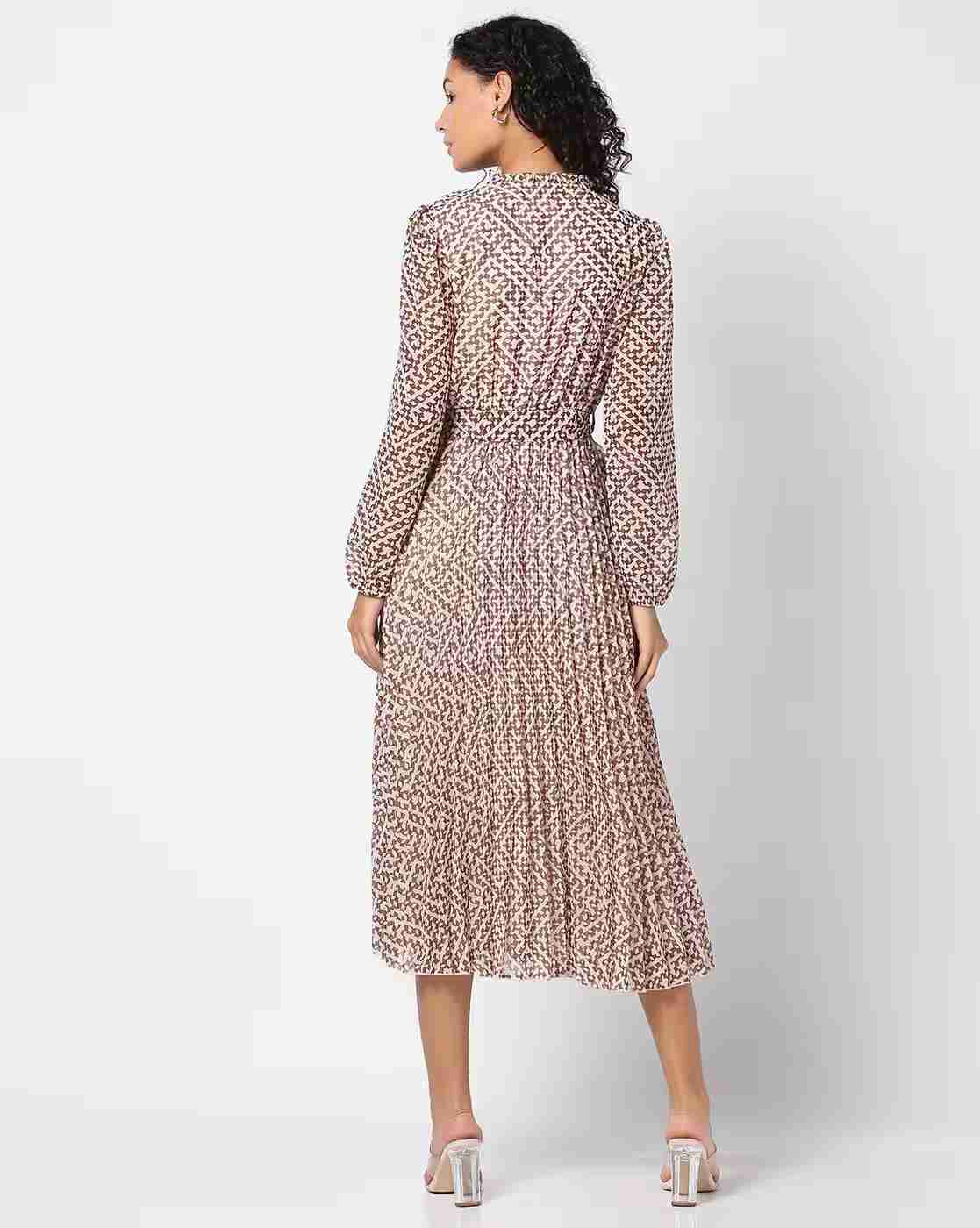 FIG | Women Geometric Print A-Line Dress|2