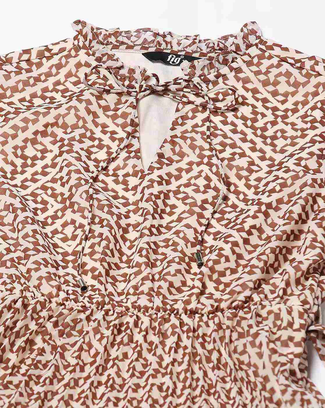 FIG | Women Geometric Print A-Line Dress|4