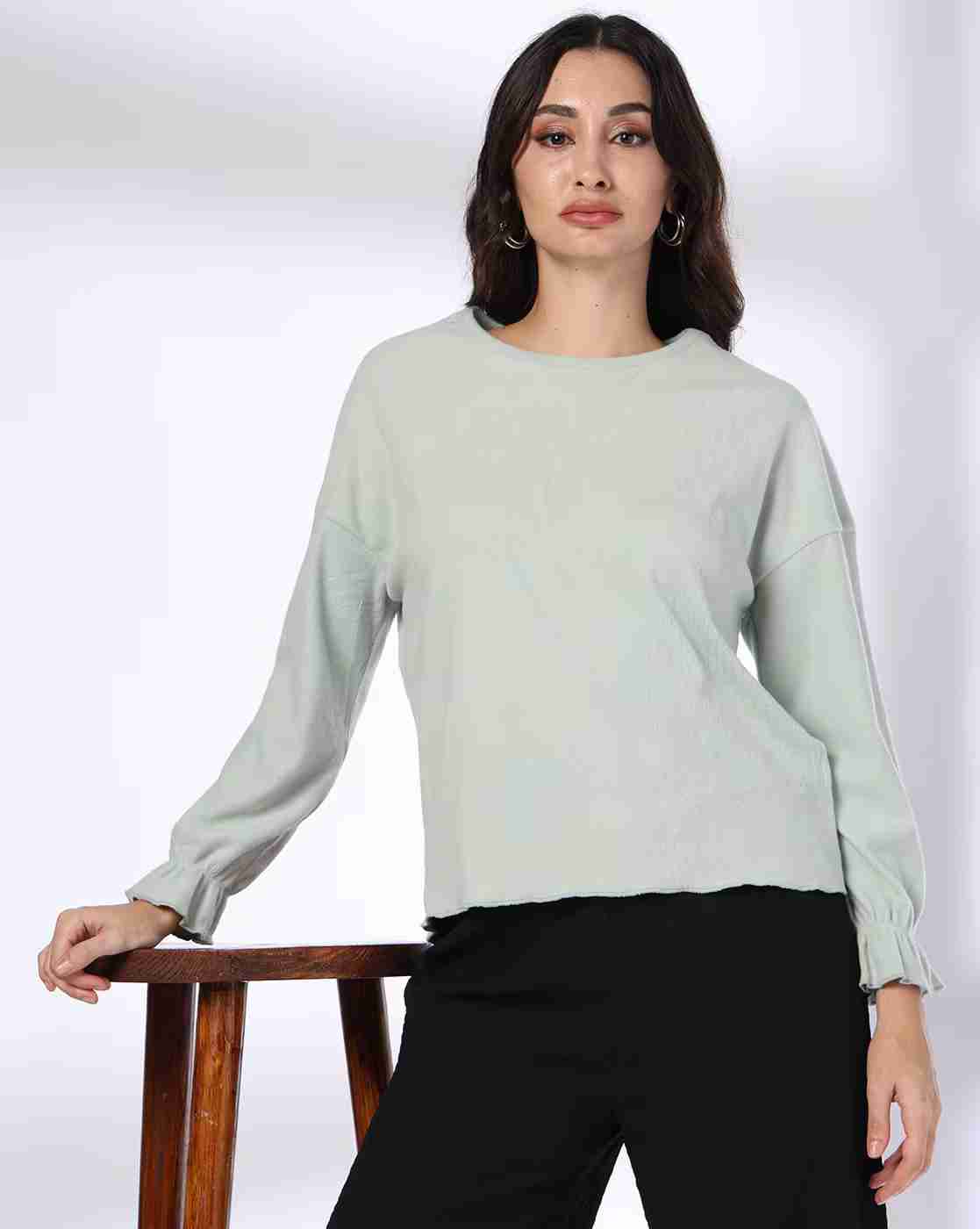 FIG | Women Relaxed Fit Boat-Neck Sweatshirt|0