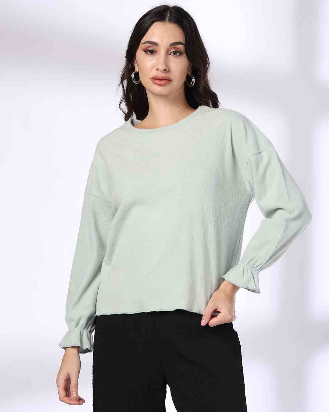 FIG | Women Relaxed Fit Boat-Neck Sweatshirt|1