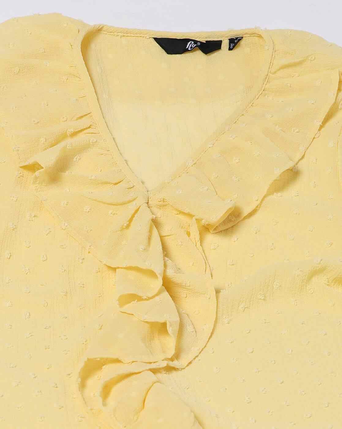 FIG | Women Ruffled Relaxed Fit V-Neck Top|5