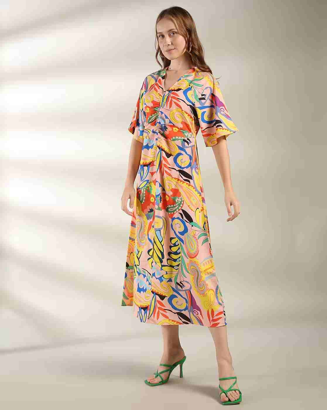 FIG | Women Graphic Print A-Line Dress|0