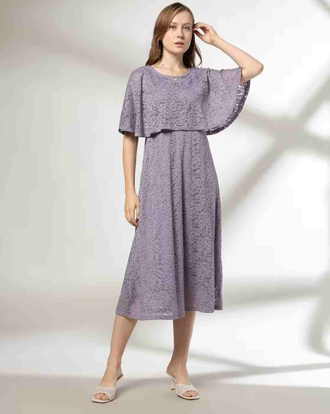 FIG | Women A-Line Lace Dress|0