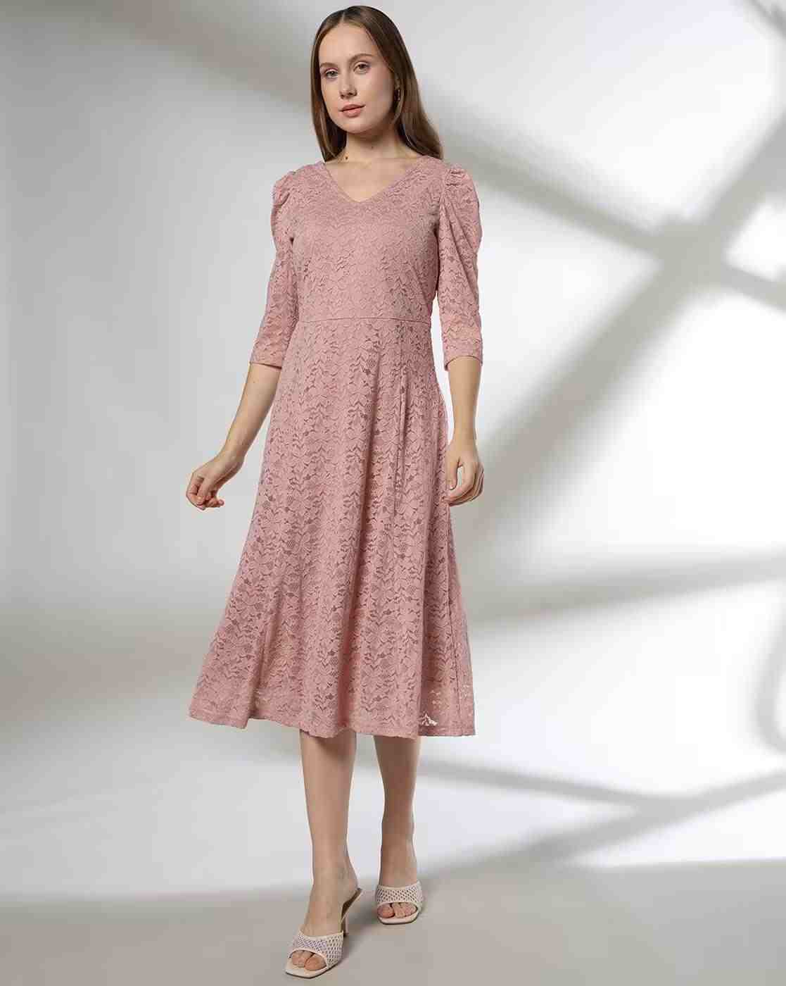 FIG | Women Lace Fit & Flare Dress|0