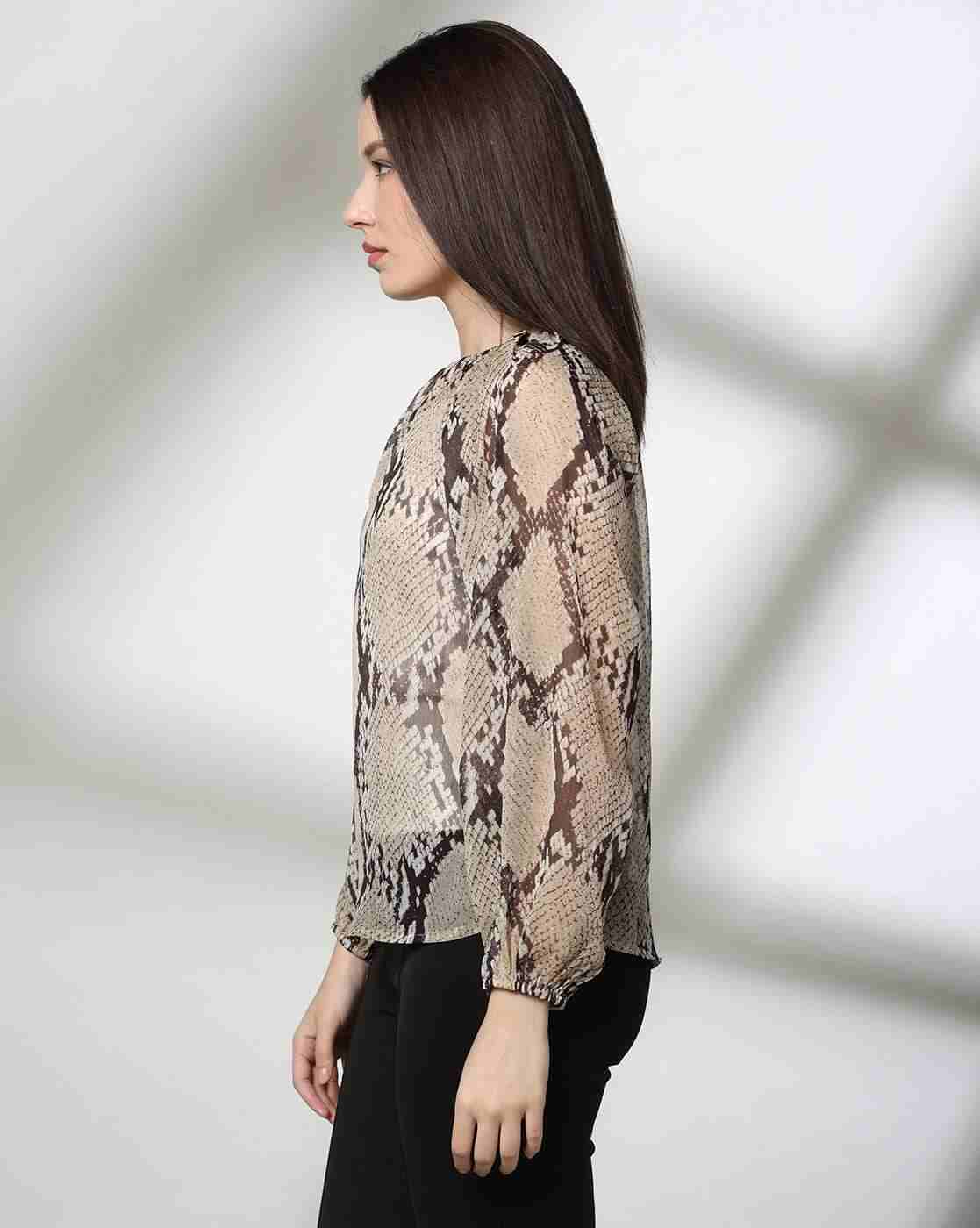 FIG | Women Reptilian Pattern Relaxed Fit Top with Slip|1