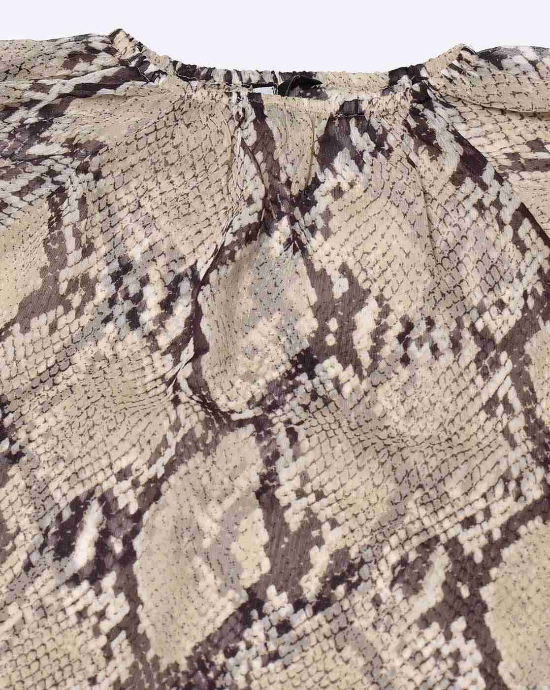 FIG | Women Reptilian Pattern Relaxed Fit Top with Slip|5