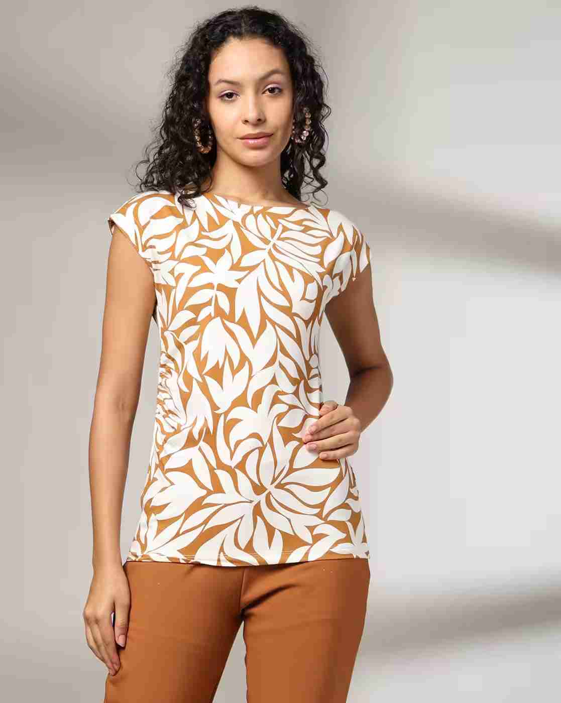 FIG | Women Printed Relaxed Fit T-Shirt|1