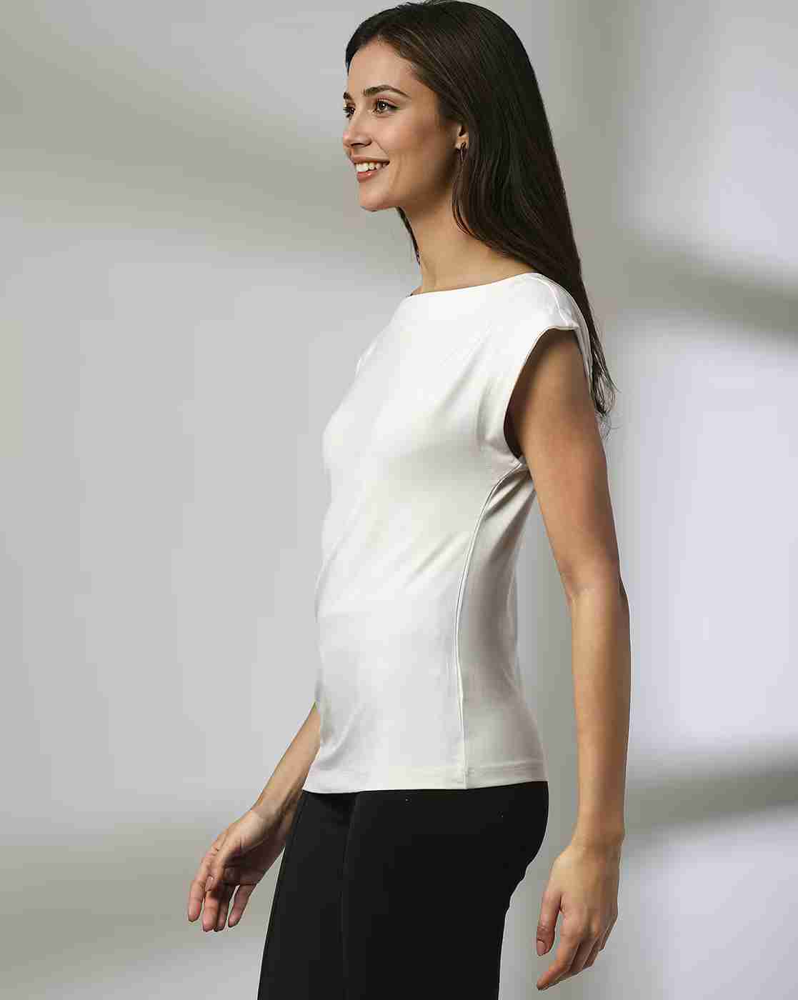 FIG | Women Relaxed Fit Boat-Neck T-Shirt|2