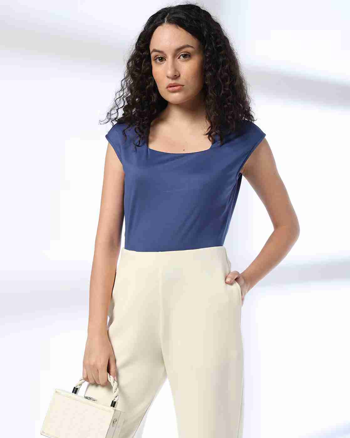 FIG | Women Slim Fit Square-Neck Top|0