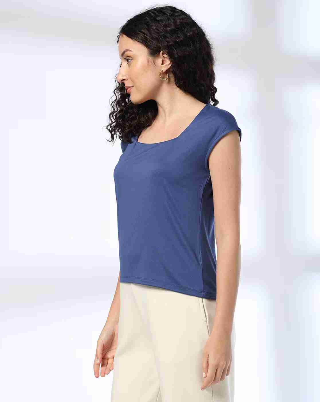 FIG | Women Slim Fit Square-Neck Top|1