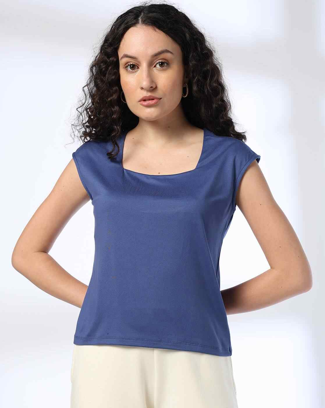 FIG | Women Slim Fit Square-Neck Top|3