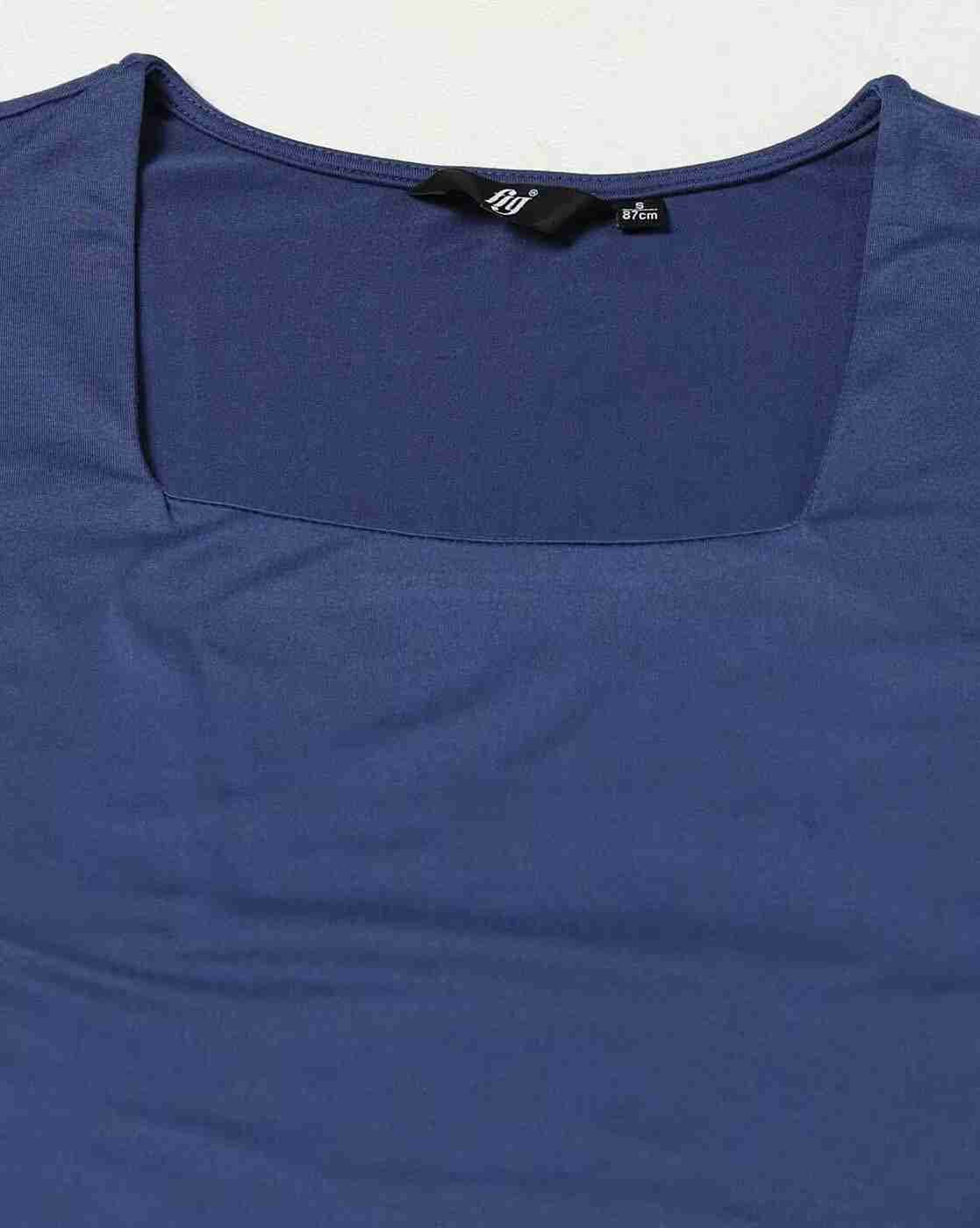 FIG | Women Slim Fit Square-Neck Top|5