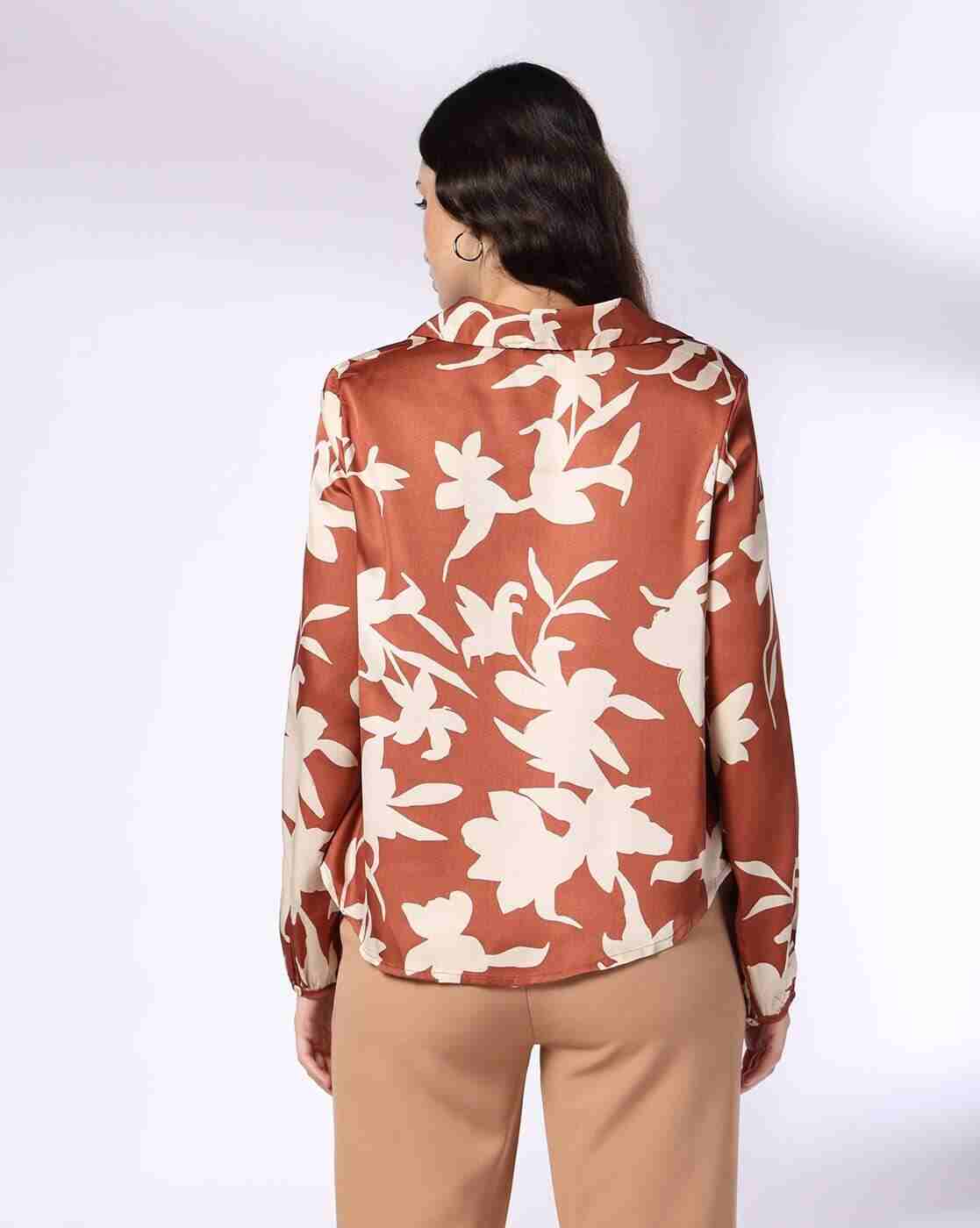 FIG | Women Floral Print Relaxed Fit Shirt with Twist-Hem|2