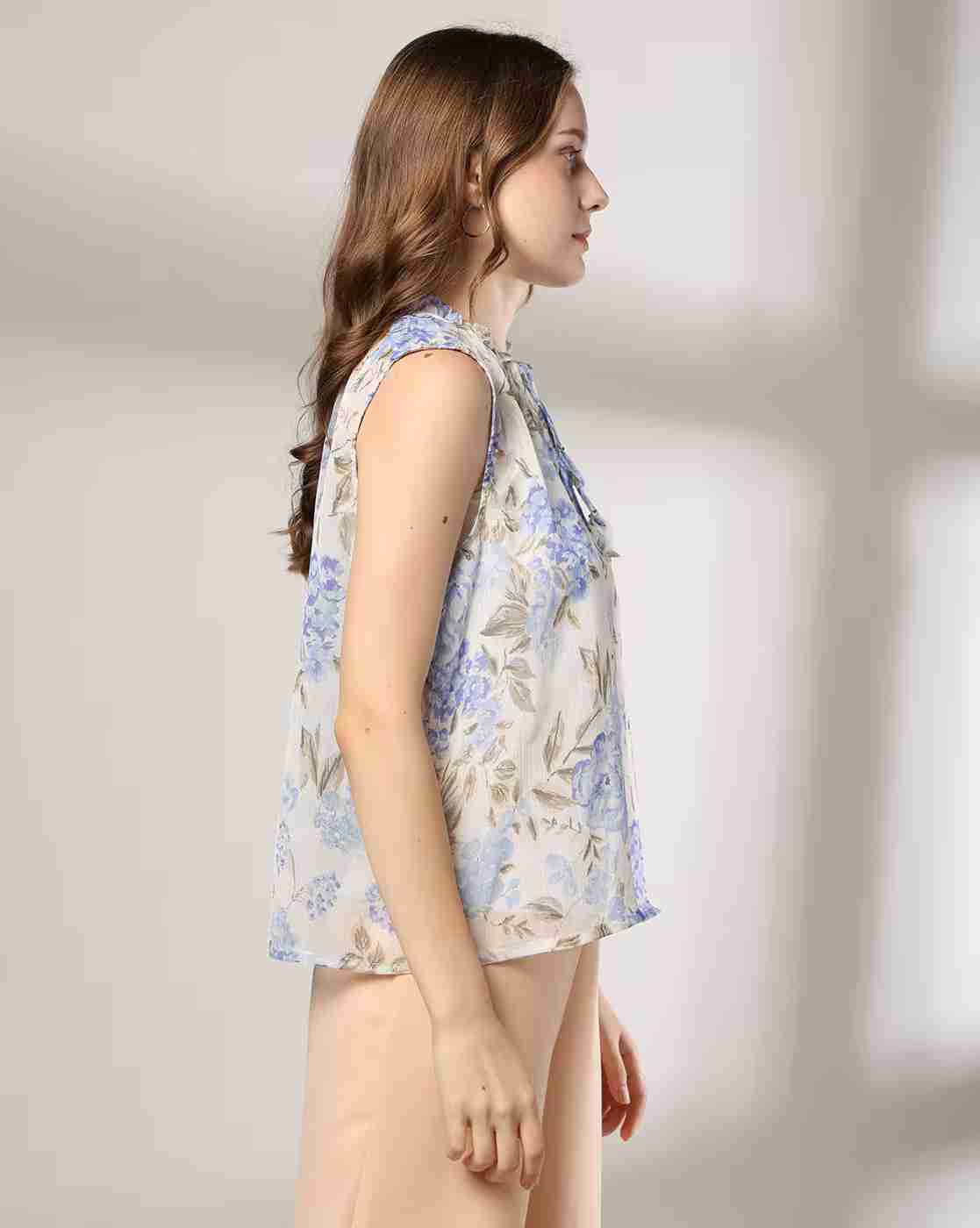 FIG | Women Floral Print Top with Camisole|1