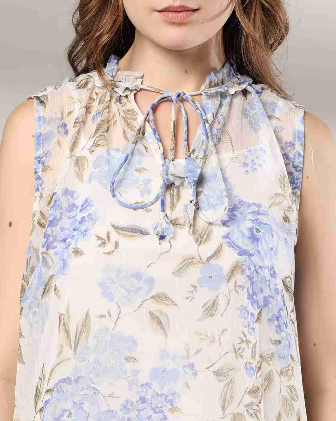 FIG | Women Floral Print Top with Camisole|4