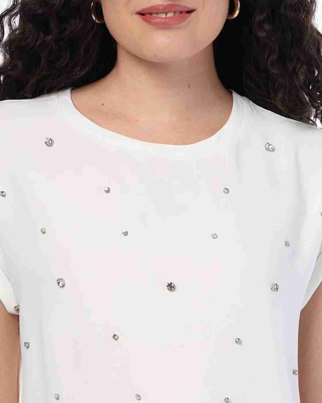 FIG | Women Rhinestone Embellished Boxy Fit Top|3