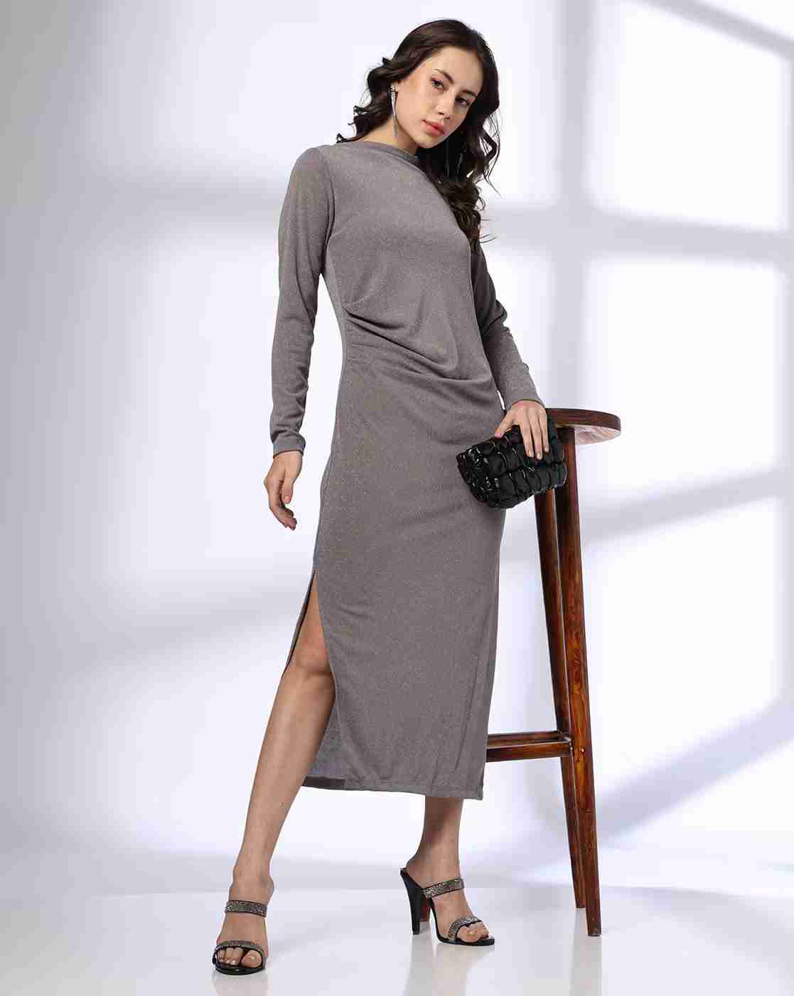 FIG | Women Patterned Side-Slit A-Line Dress|0