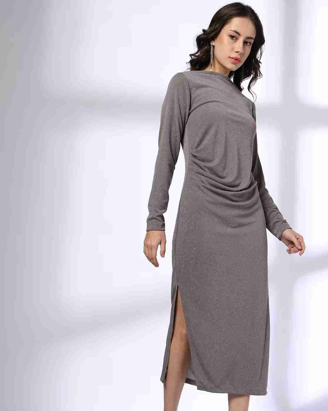 FIG | Women Patterned Side-Slit A-Line Dress|3