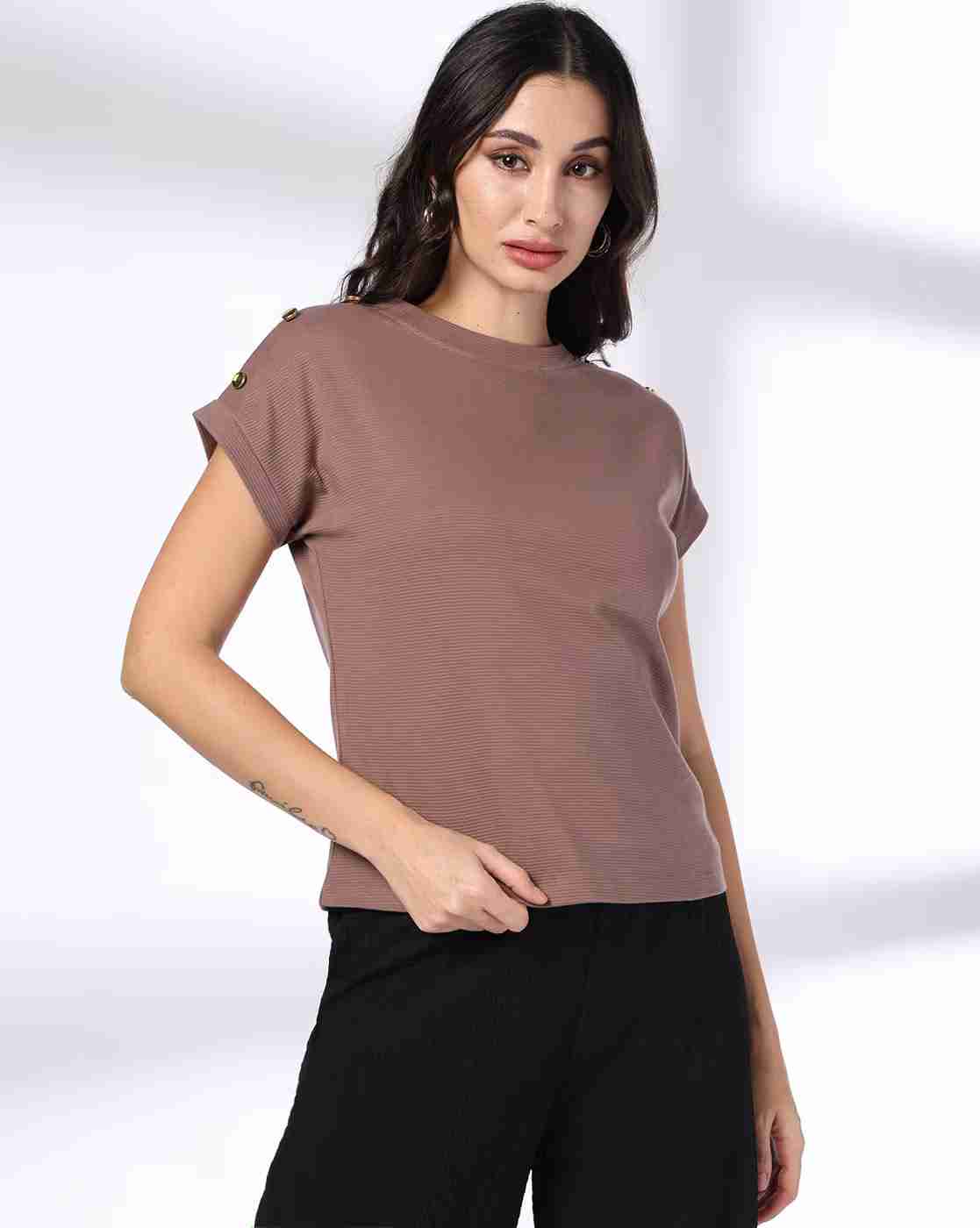 FIG | Women Relaxed Fit Crew-Neck T-Shirt|0