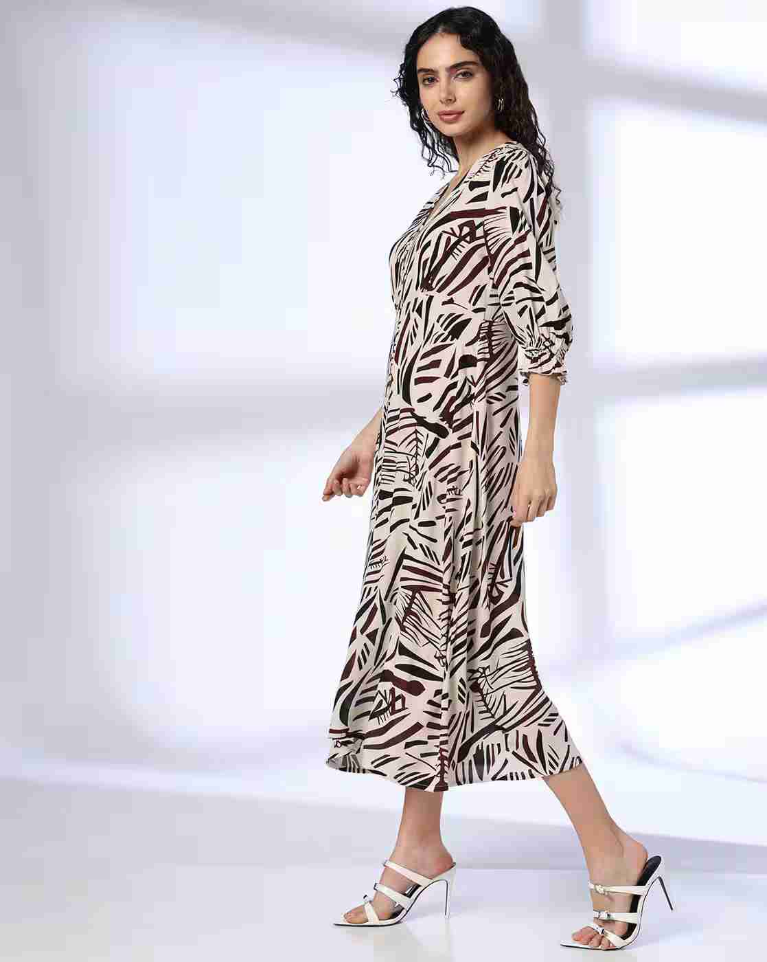 FIG | Women Printed A-Line Dress|1