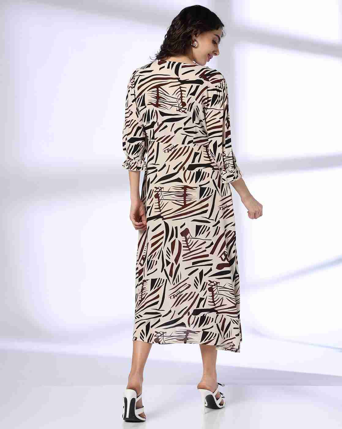 FIG | Women Printed A-Line Dress|2