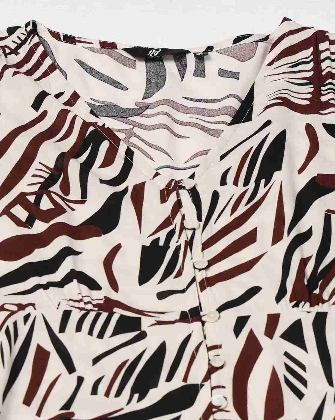 FIG | Women Printed A-Line Dress|3