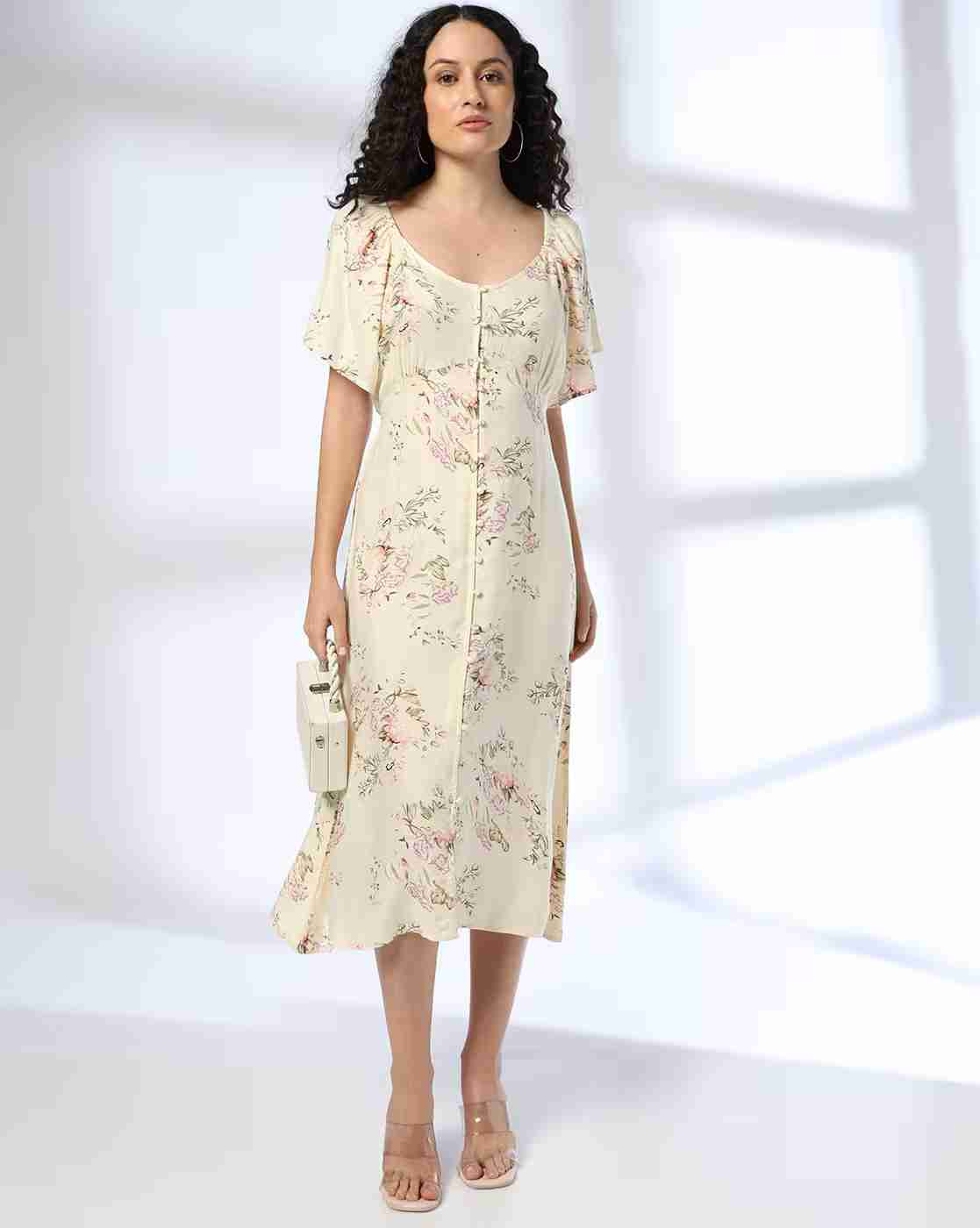 FIG | Women Floral Print A-Line Dress|0