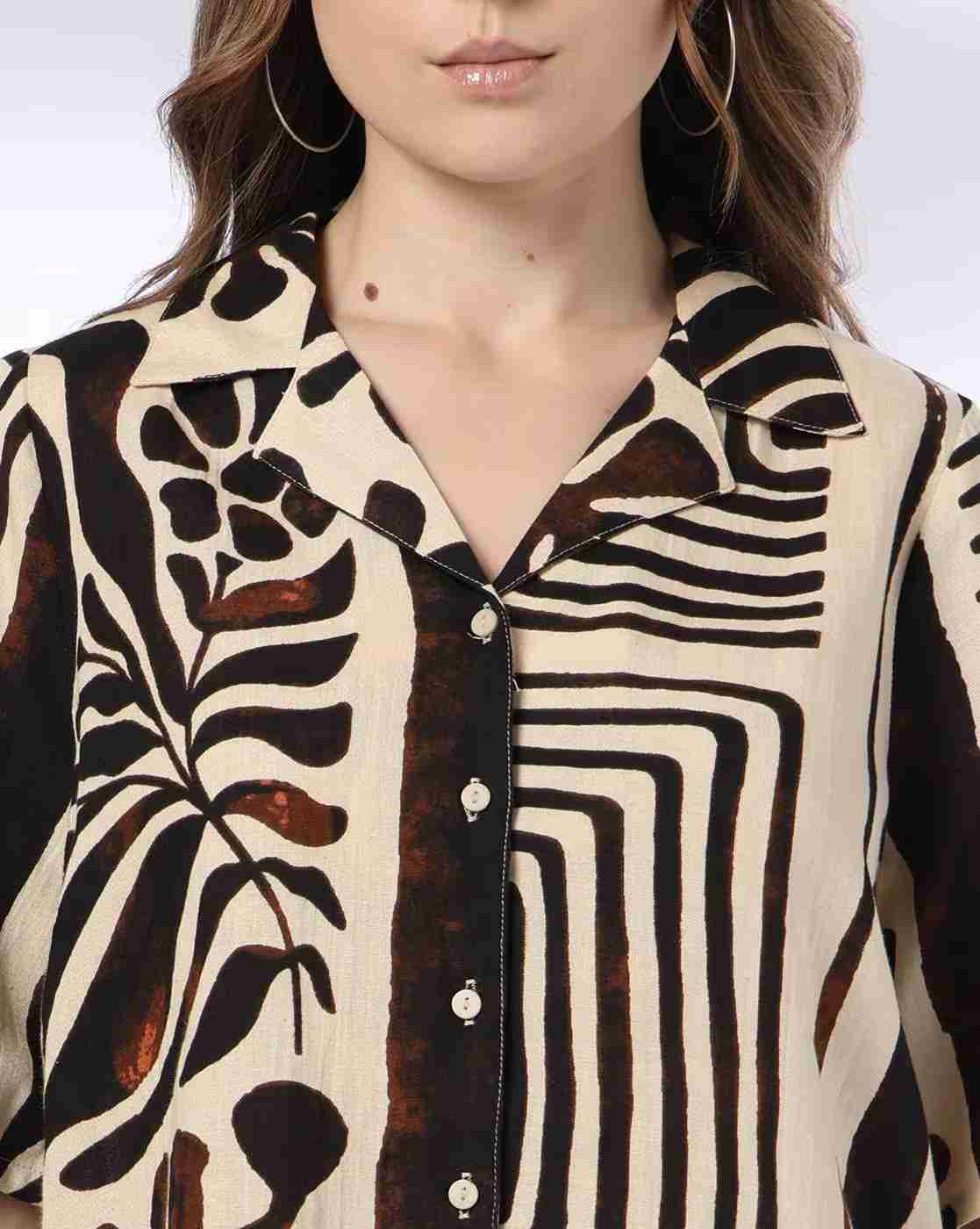 FIG | Women Leaf Print Relaxed Fit Shirt|4