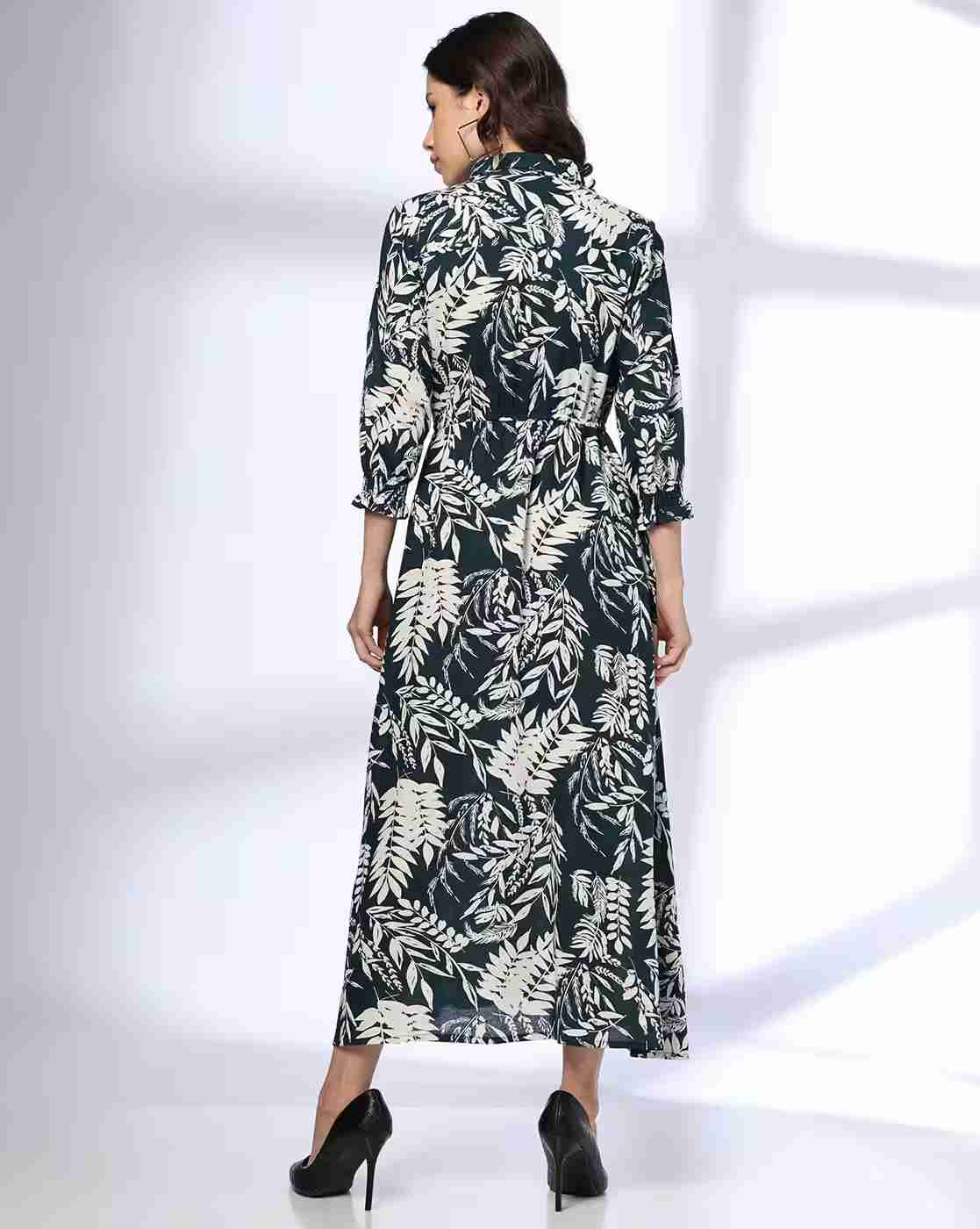 FIG | Women Tropical Print Shirt Dress|2