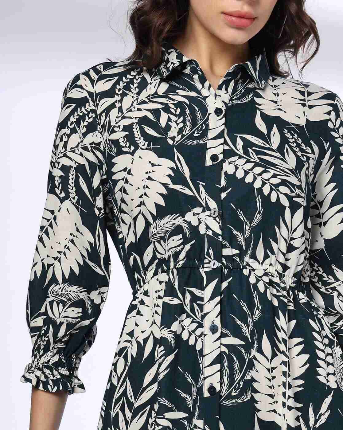 FIG | Women Tropical Print Shirt Dress|4