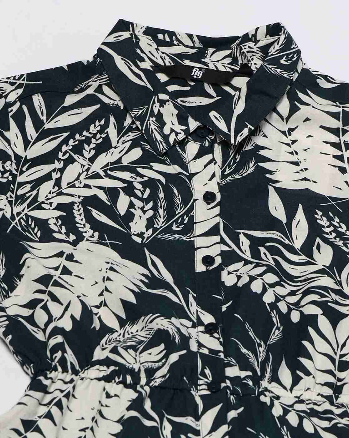 FIG | Women Tropical Print Shirt Dress|5